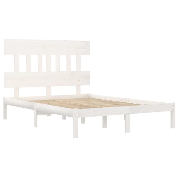 vidaXL Bed Frame without Mattress White 160x200 cm Solid Wood