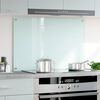 vidaXL Kitchen Backsplash White 90 x 60 cm Tempered Glass