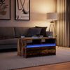 vidaXL Coffee Table with LED Lights Smoked Oak Engineered Wood
