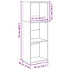 vidaXL Bookcase Grey Sonoma 40x30x114 cm Engineered Wood