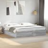 vidaXL Bed Frame without Mattress Grey Sonoma 180x200 cm Super King