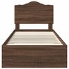 vidaXL Bed Frame with Headboard Brown Oak 100 x 200 cm Engineered Wood