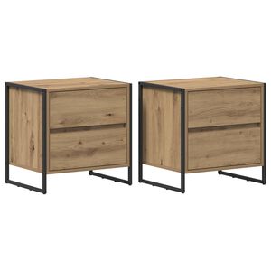 vidaXL Bedside Table 2 pcs Artisan Oak 50 x 39.5 x 50 cm