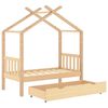 vidaXL Kids Bed Frame with a Drawer Solid Pine Wood 70x140 cm