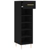 vidaXL Shoe Cabinet Black 30x35x105 cm Engineered Wood