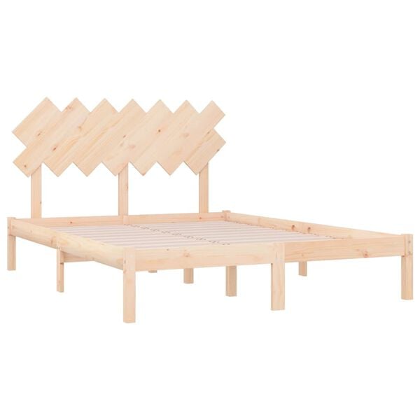 vidaXL Bed Frame without Mattress 150x200 cm King Size King Size Solid Wood