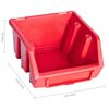 vidaXL 39 Piece Storage Bin Kit with Wall Panels Red and Black