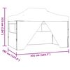 vidaXL Party Tent Folding Anthracite 291 x 431 x 315 cm Oxford Fabric