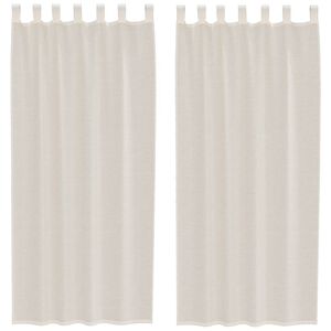 vidaXL Voile Curtains with Tab Top 2 pcs Cream