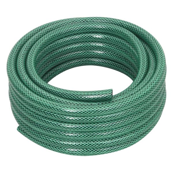 vidaXL Garden Hose with Fitting Set Green 0.5" 30 m PVC