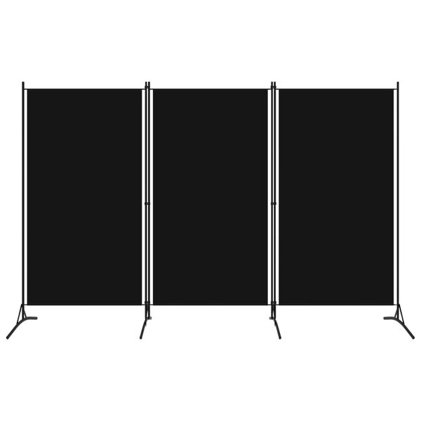 vidaXL 3-Panel Room Divider Black 260x180 cm