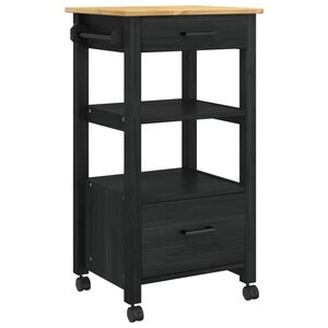 vidaXL Kitchen Trolley Plain Black
