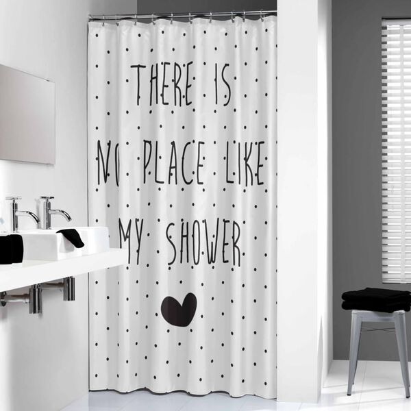 Sealskin Shower Curtain Lyrics 180 cm Black and White 233581319
