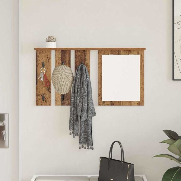 vidaXL Wall-Mounted Coat Rack Old wood 85 x 10 x 45 cm Engineered wood