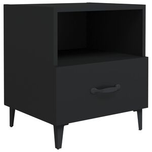 vidaXL Bedside Cabinet Black Engineered Wood