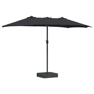 vidaXL Garden Parasol Black 385 x 209 x 244 cm Polyester
