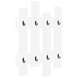 vidaXL Wall-Mounted Coat Rack White 60 x 3 x 82 cm