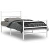 vidaXL Metal Bed Frame without Mattress with Footboard White 100x190cm