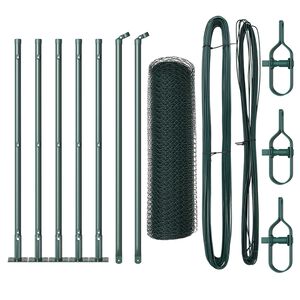 vidaXL Welded Wire Fence with Concrete Base 10 x 0.5 m (W x H)