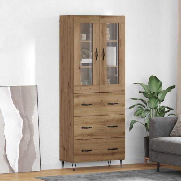 vidaXL Highboard Artisan Oak 69.5 x 34 x 90 cm Engineered Wood
