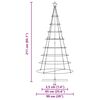 vidaXL Christmas Cone Tree with Stand Black 210 cm Steel