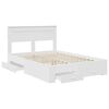 vidaXL Bed Frame with Headboard White 140 x 200 cm Engineered Wood