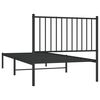 vidaXL Metal Bed Frame without Mattress with Headboard Black 90x200cm