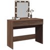 vidaXL Dressing Table with LED Brown Oak 100x40x130 cm