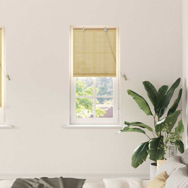 vidaXL Roller Blind with Curtains Manual Nature 60 x 220 cm Bamboo