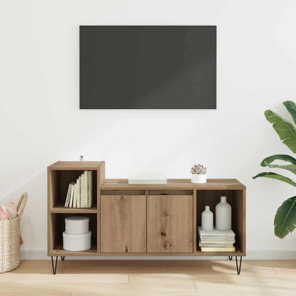 vidaXL TV Cabinet Artisan Oak 100 x 35 x 55 cm Engineered Wood