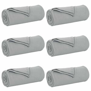 vidaXL Throw Blankets 6 pcs Grey 240 x 220 cm 4.28 kg Fleece