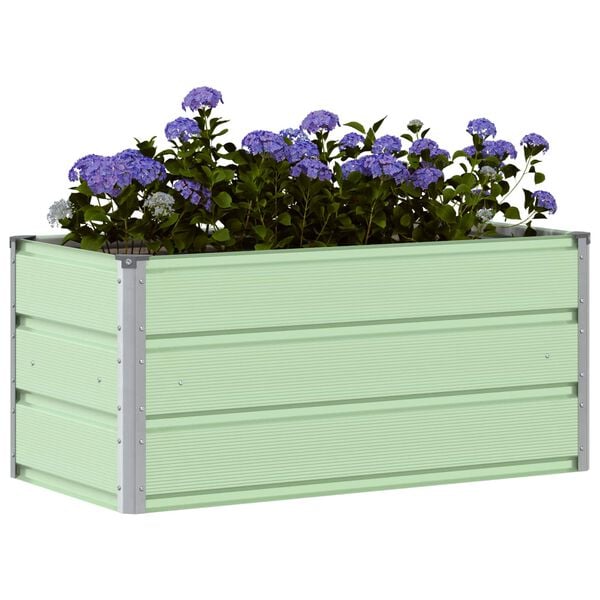vidaXL Planter Pastel Green 100 x 50 x 45 cm Galvanised Steel