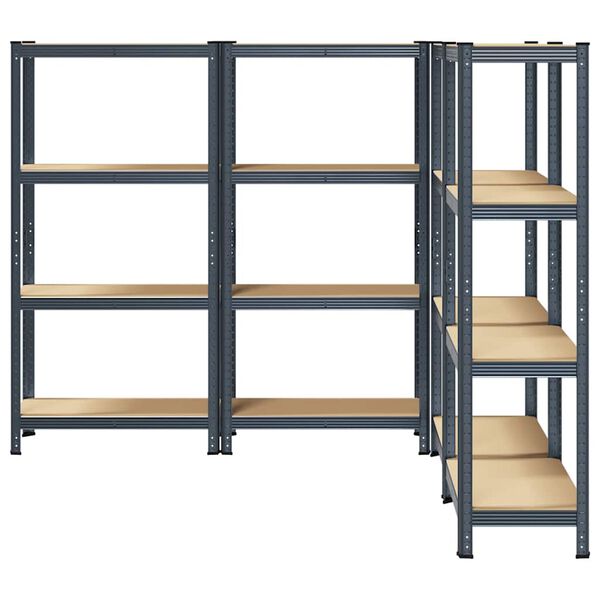 vidaXL 4-Layer Storage Shelves 4 pcs Anthracite Steel&Engineered Wood