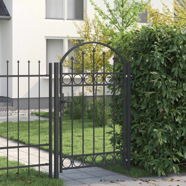vidaXL Fence Gate Assen Grey 100 x 150 cm Powder-Coated Steel