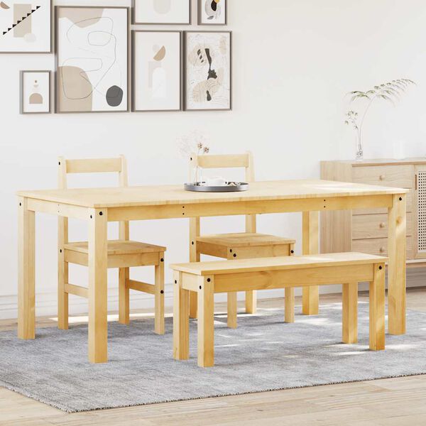vidaXL 4 Piece Dining Set Panama Solid Wood Pine