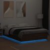 vidaXL Bed Frame with LED without Mattress Brown Oak 150x200 cm King Size