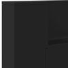 vidaXL Headboard Cabinet with LED Black 220x16.5x103.5 cm