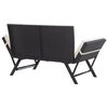 vidaXL Garden Bench with Cushions Black 176 cm Poly Rattan