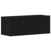 vidaXL Wall TV Cabinet Wall-mounted 2 pcs Black Oak Engineered Wood