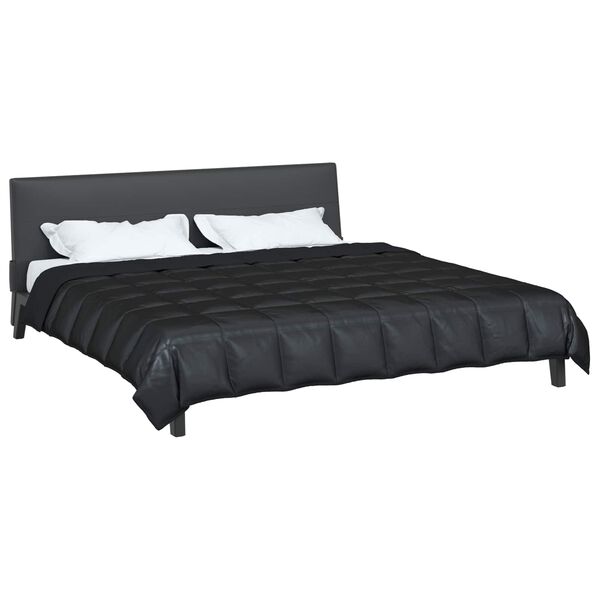 vidaXL Summer Duvet Black 220 x 260 cm Satin and Microfiber