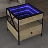 vidaXL Coffee Table with Infinity LED Sonoma Oak 50x50x51 cm