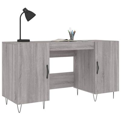 vidaXL Desk Grey Sonoma 140x50x75 cm Engineered Wood