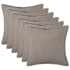 vidaXL Cushion Cover 6 pcs HOUTEN Light Grey 30 x 30 cm Boucl&eacute;