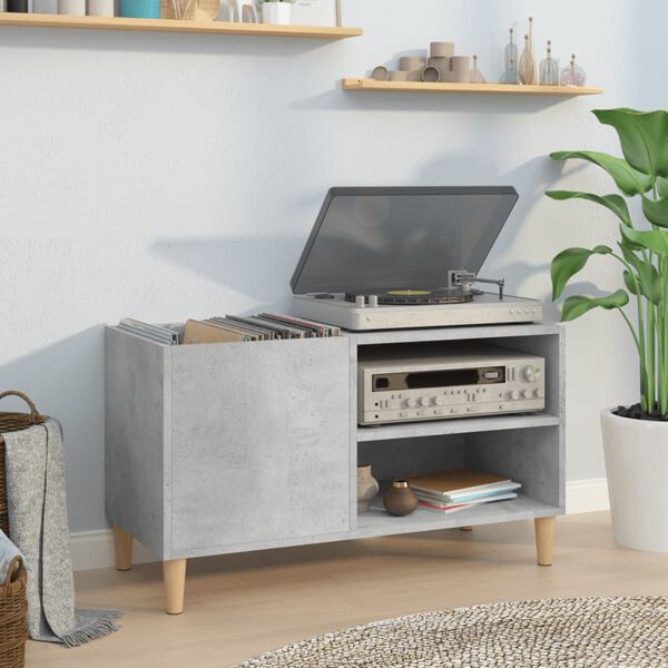 vidaXL Record Cabinet Concrete Grey 84.5x38x48 cm Engineered Wood