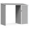 vidaXL Garden Firewood Shed Grey 245x98x159 cm Galvanised Steel