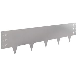 vidaXL Lawn Edging 20 pcs 100 x 25 cm Steel Silver