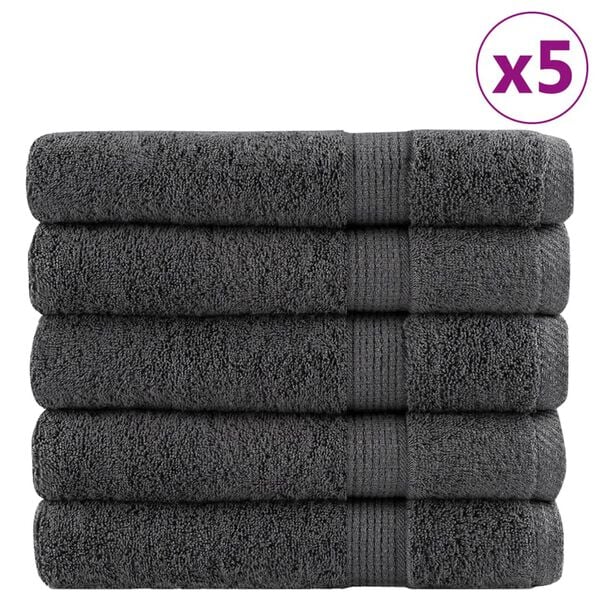 vidaXL Premium Towels "SOLUND" 50 pcs Anthracite 100x200 cm 600 gsm
