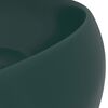 vidaXL Luxury Wash Basin Round Matt Dark Green 40x15 cm Ceramic