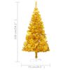 vidaXL Artificial Pre-lit Christmas Tree with Ball Set Gold 150 cm PET