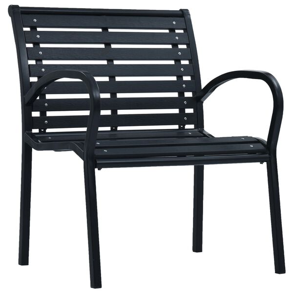 vidaXL Garden Chairs 2 pcs Black Steel and WPC